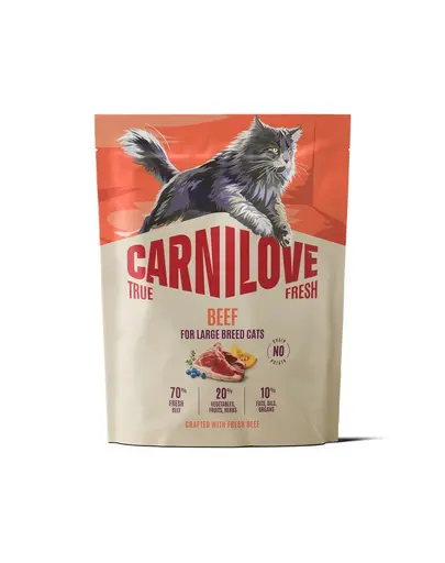 Hrana pisici talie mare CARNILOVE True Fresh Beef 400 g cu vita