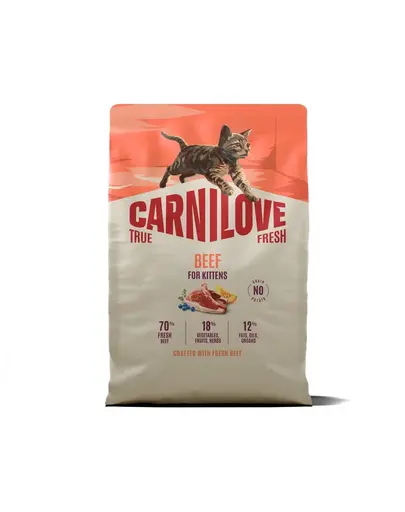Hrana pisoi cu vita CARNILOVE True Fresh Cat Beef Kittens 2 kg