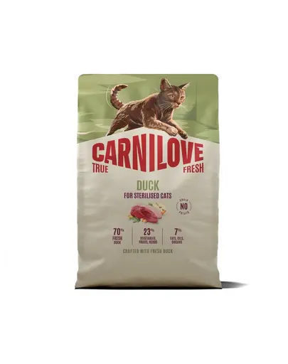 CARNILOVE True Fresh Cat Duck Sterilised 2 kg rata, hrana pisici sterilizate