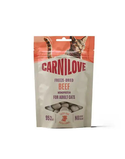 CARNILOVE Freeze-Dried Snack Beef cu iarba-matei recompensa liofilizata pentru pisici 40 g