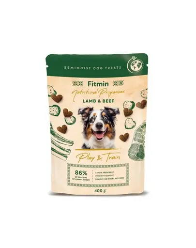 FITMIN NP Play and Train Lamb and Beef 400 g recompensa pentru antrenament cu miel si vita