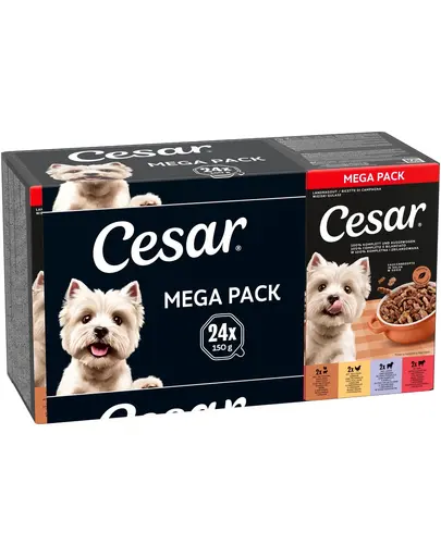 CESAR Gulas rural hrana umeda caini adulti, mix 4 arome, 24x150 g