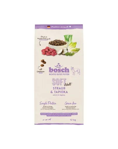 BOSCH HPC Soft Adult 12 kg hrana semi-umeda caini, monoproteica cu strut si tapioca