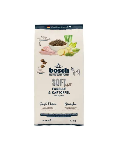 BOSCH HPC Soft Adult 12 kg hrana semi-umeda caini, pastrav si cartof