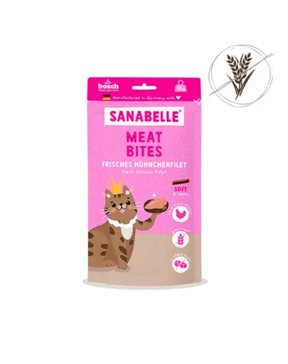 SANABELLE Meat Bites recompense moi pentru pisici, cu pui proaspat 55 g fara cereale