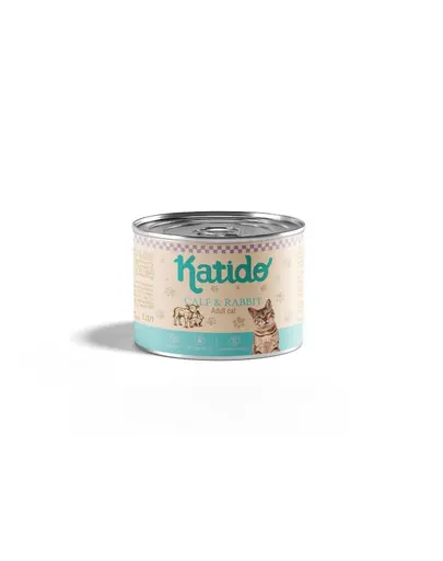 KATIDO hrana umeda pentru pisici, cu vitel si iepure 200 g