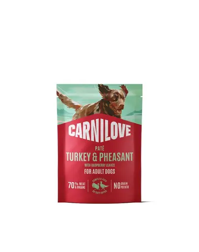 Hrana umeda CARNILOVE Pouch Pate Turkey & Pheasant pentru caini adulti 300 g curcan si fazan
