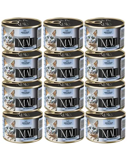 MAU Pate & Filet Cerb cu fructe de haskap 12x185 g hrana umeda pentru pisici sterilizate