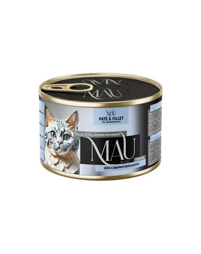 MAU Pate & Filet hrana umeda pisici sterilizate, cu cerb si haskap 185 g