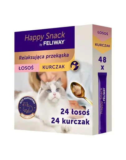 Gustari relaxante pisici FELIWAY Happy Snack Mix Chicken and Salmon 48x15 g pui si somon