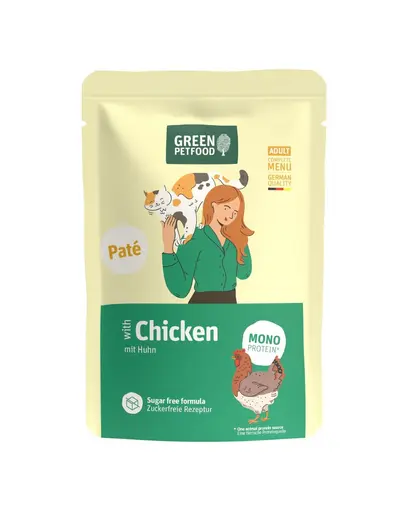 GREEN PETFOOD Cat Pate cu pui 85 g pate cu pui pentru pisici