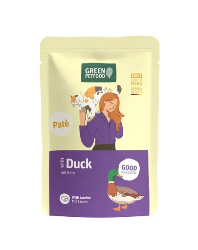 GREEN PETFOOD Cat Pate cu rata 85 g cu rata si taurina, pate pentru pisici