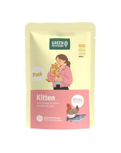 GREEN PETFOOD Kitten Pate cu pui si somon 85 g pate pentru pisoi