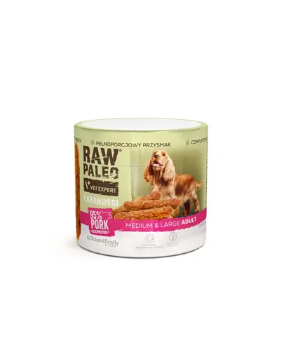 RAW PALEO Cabanossi Pork Medium Large carnaciori caini medii si mari, cu porc 100 g