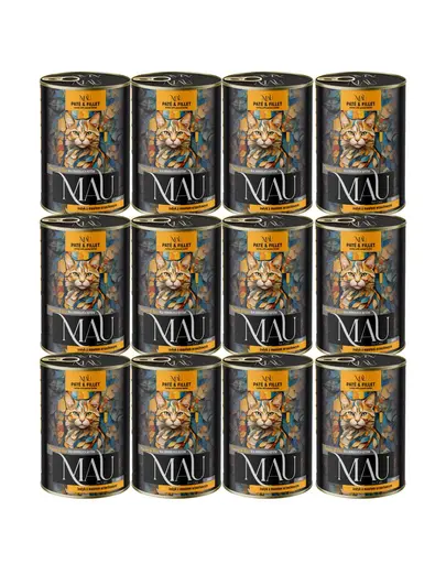 MAU Pate & Filet Curcan cu unt de arahide 12x400 g hrana umeda pentru pisici