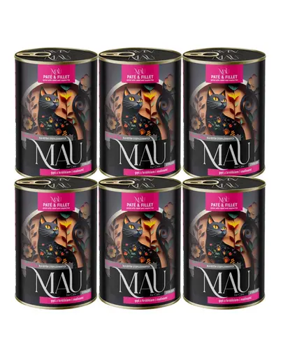 MAU Pate & Filet Rata cu iepure si zmeura 6x400 g hrana umeda pentru pisici sterilizate
