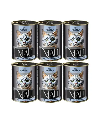 MAU Pate & Filet Cerb cu fructe de haskap 6x400 g hrana umeda pentru pisici sterilizate