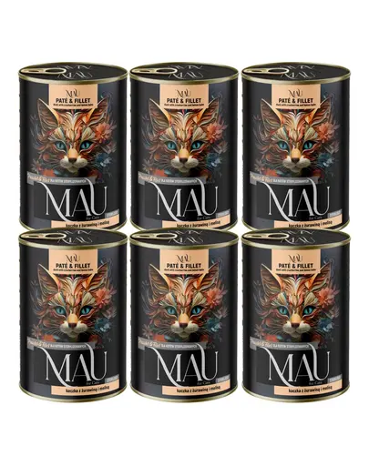 MAU Pate & Filet Rata cu merisoare si melisa 6x400 g hrana umeda pentru pisici sterilizate