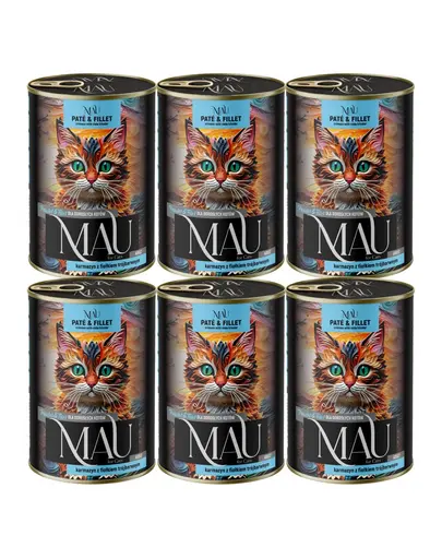 MAU Pate & Filet Sebasta cu violeta tricolora 6x400 g hrana umeda pentru pisici