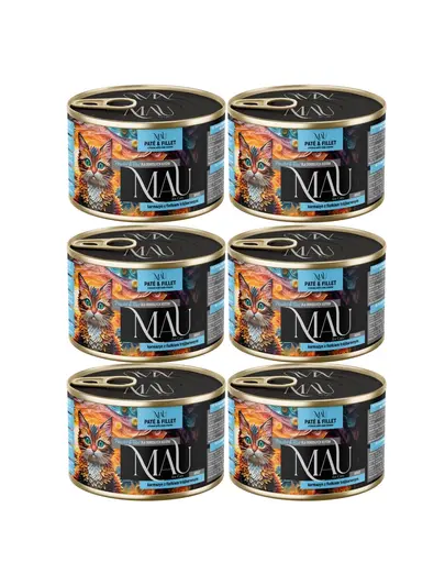 MAU Pate & Filet Sebasta cu violeta tricolora 6x185 g hrana umeda pentru pisici