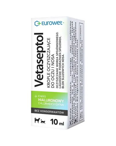 EUROWET Vetaseptol picaturi curatare nas si ochi caini si pisici 10 ml
