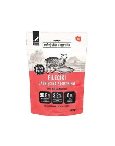 Hrana umeda pentru caini adulti cu miel si somon WIEJSKA ZAGRODA 280 g fara cereale