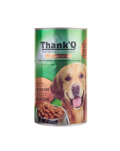 THANK'Q hrana umeda caini adulti cu pui 1240 g