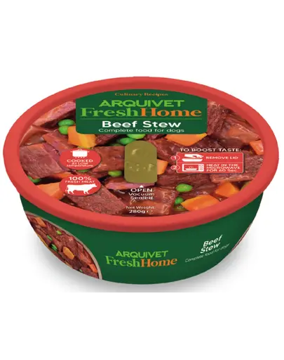 ARQUIVET Fresh Home hrana umeda monoproteica pentru caini adulti, cu vita si legume 280 g