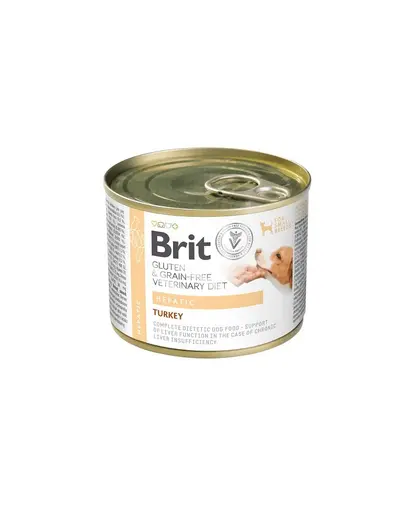 BRIT Veterinary Diet Grain Free Hepatic 6x200 g hrana umeda dietetica pentru caini cu afectiuni hepatice, cu curcan si mazare verde