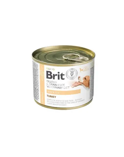 BRIT Veterinary Diet Grain Free Hepatic 12x200 g hrana umeda dietetica pentru caini cu afectiuni hepatice, cu curcan si mazare verde