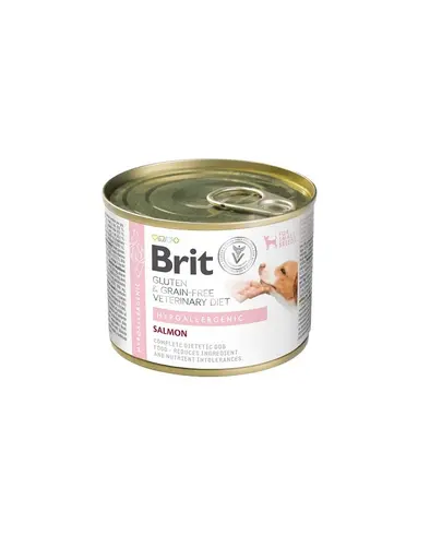 BRIT Veterinary Diet Grain Free Hypoallergenic 12x200 g hrana umeda dietetica pentru caini cu intolerante alimentare, cu somon si mazare