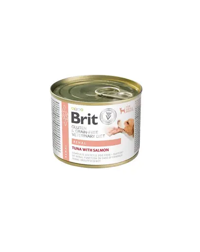 BRIT Veterinary Diet Grain Free Renal 6x200 g hrana umeda dietetica pentru caini cu insuficienta renala, cu ton si somon