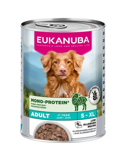 EUKANUBA Special Care Adult MonoProtein Lamb 400 g cu miel, hrana umeda monoproteica pentru caini