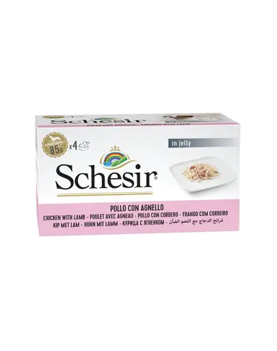 SCHESIR hrana pentru caini cu pui si miel in jeleu 4x85 g