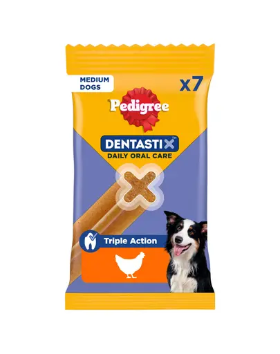 PEDIGREE DentaStix Medium batoane dentare cu pui pentru caini de talie medie 7 buc, 180 g