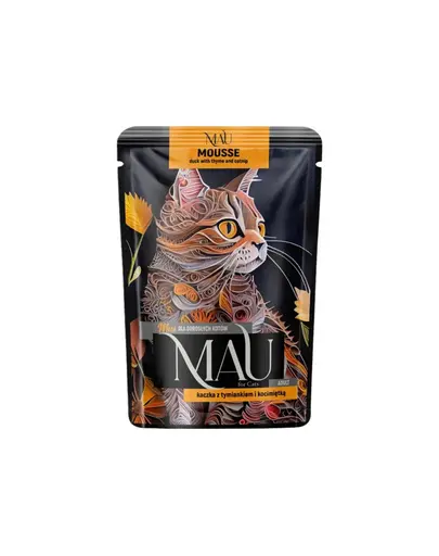 MAU Mousse hrana pisici adulte, cu rata, cimbru si iarba-matei 85 g