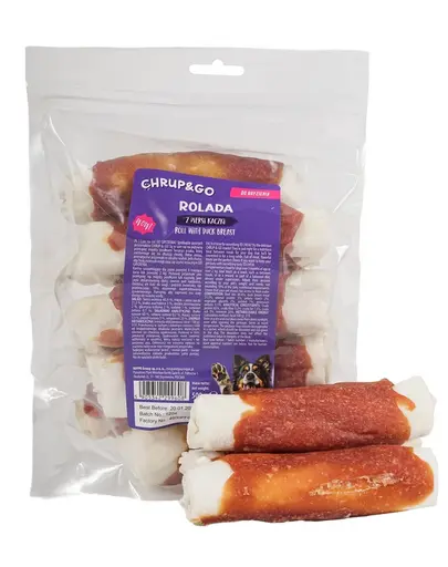 CHRUP&GO Rulada 24x500 g recompense pentru caini, cu piept de rata