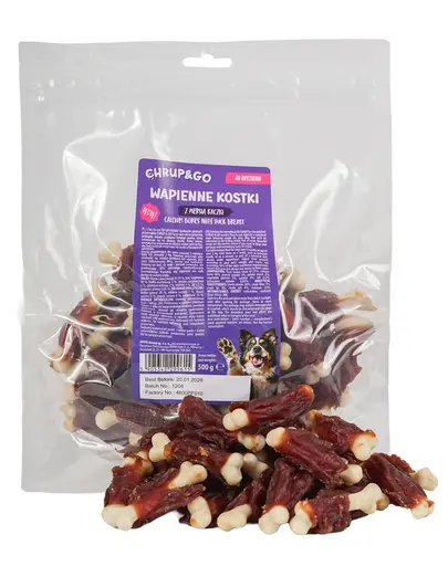 CHRUP&GO Oase cu calciu 24x500 g recompense pentru caini, cu piept de rata
