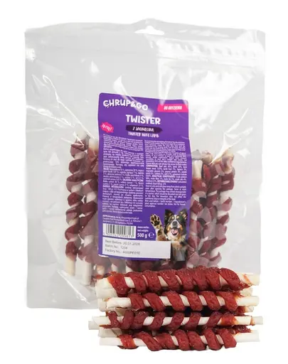 CHRUP&GO Twister 24x500 g recompense pentru caini, cu miel