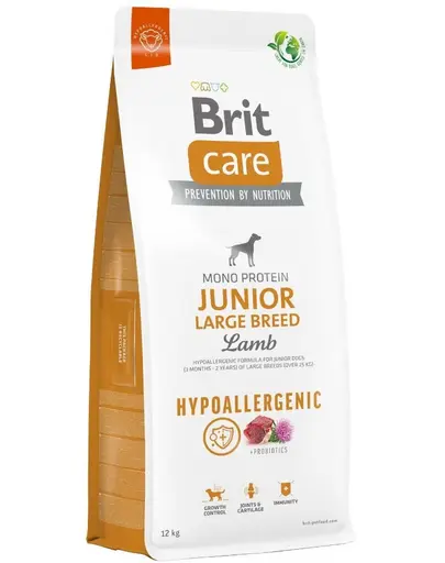 BRIT Care Hypoallergenic Junior Large Breed 2x12 kg hrana hipoalergenica pentru caini juniori de talie mare, cu miel