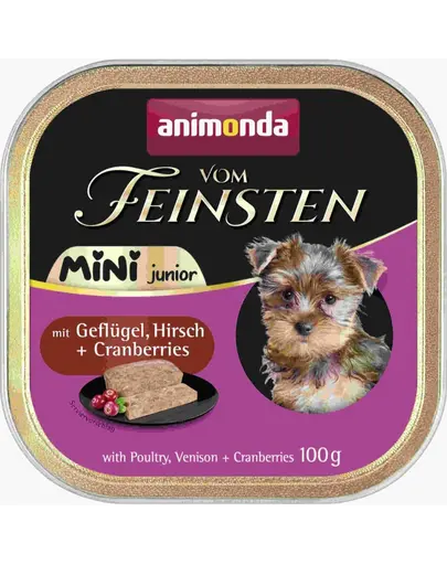 ANIMONDA Vom Feinsten Mini Junior 6x100g hrana umeda catei rase mici pui vanat
