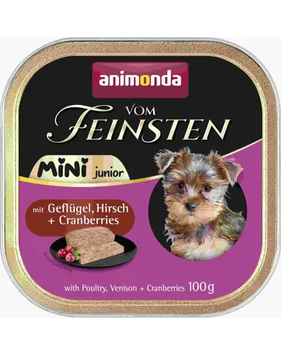 ANIMONDA Vom Feinsten Mini Junior 24x100g hrana umeda catei rase mici pui vanat