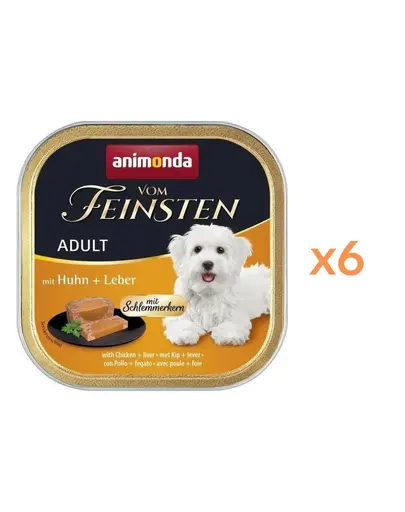 ANIMONDA Vom Feinsten Gourmet Centre Adult cu pui si ficat 6x150 g pate pentru caini