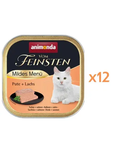 ANIMONDA Vom Feinsten Mild hrana umeda tip pate pentru pisici cu curcan si somon 12x100 g