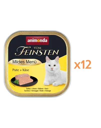 ANIMONDA Vom Feinsten Mild Menu hrana umeda tip pate pentru pisici cu curcan si branza 12x100 g