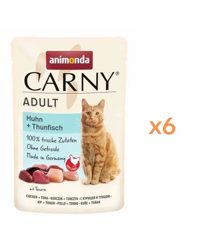 ANIMONDA Carny Adult hrana umeda pentru pisici cu pui si ton 6x85 g