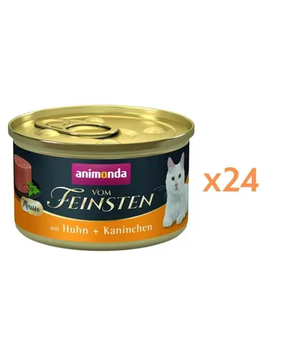 ANIMONDA Vom Feinsten Mousse hrana umeda tip mousse pentru pisici cu pui si iepure 24x85 g