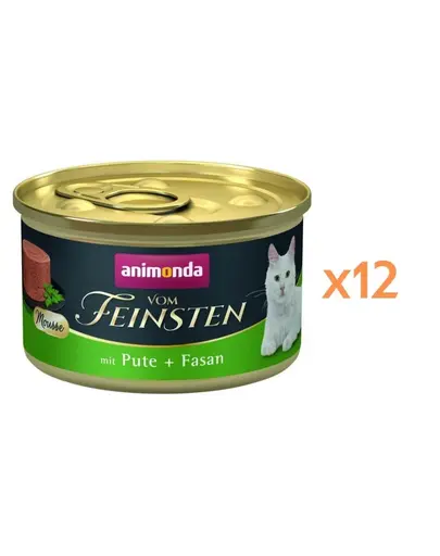 ANIMONDA Vom Feinsten Mousse hrana umeda tip mousse pentru pisici cu curcan si fazan 12x85 g