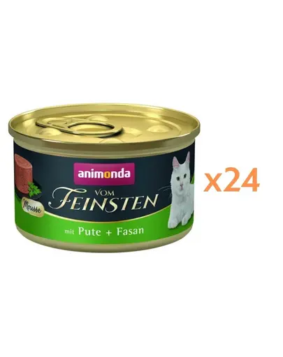 ANIMONDA Vom Feinsten Mousse hrana umeda tip mousse pentru pisici cu curcan si fazan 24x85 g