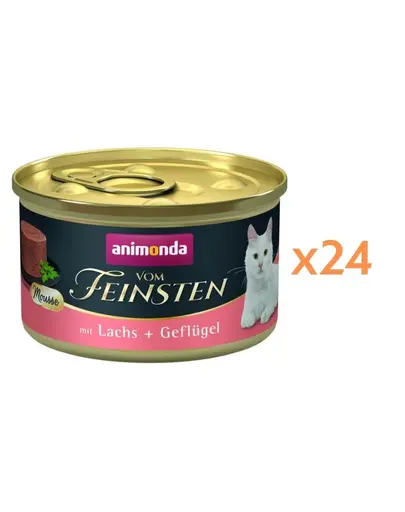 ANIMONDA Vom Feinsten Mousse hrana umeda tip mousse pentru pisici cu somon si pasare 24x85 g